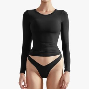 Elegant Black Long Sleeve Bodysuit